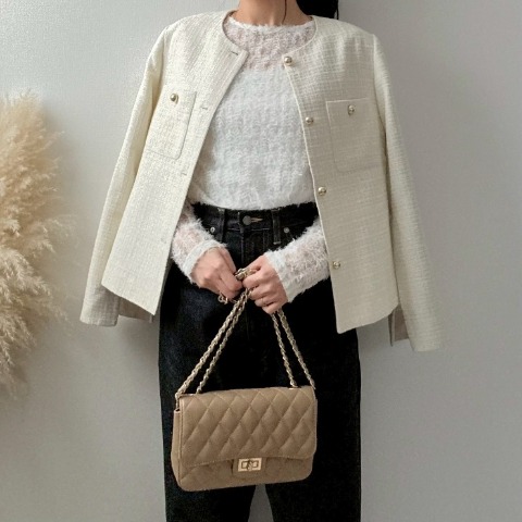 レディース　袖スリットツイードジャケット（misato）