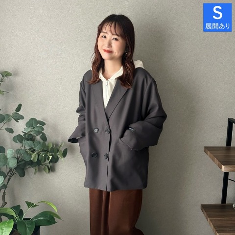 レディース　裏ストライプ テーラードジャケット（omi）