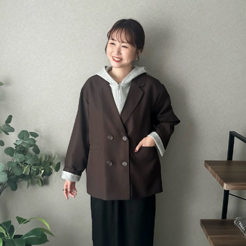 レディース　裏ストライプ テーラードジャケット（omi）