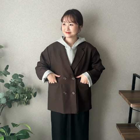 レディース　裏ストライプ テーラードジャケット（omi）