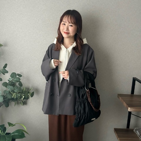 レディース　裏ストライプ テーラードジャケット（omi）