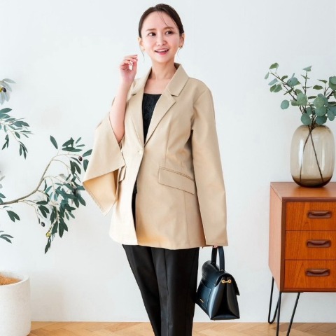 レディース　袖スリットパネルラインジャケット（serimash）