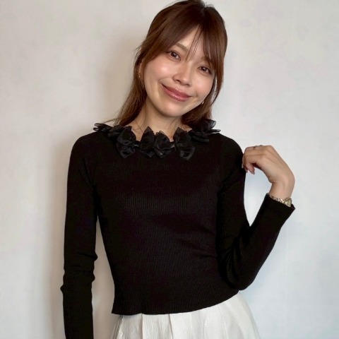 レディース　チュールリボンニットプルオーバー（yurika）