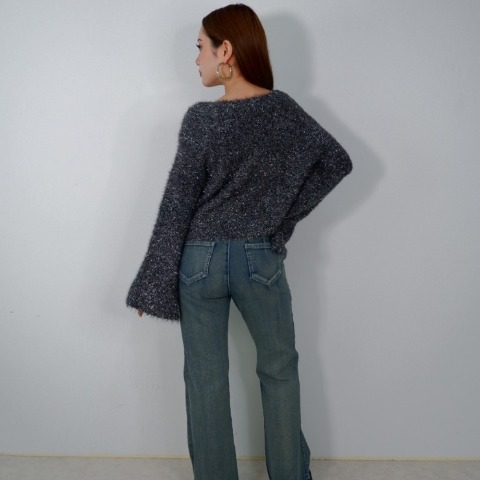 レディース　ラメフェザーニットプルオーバー（樽井みか）