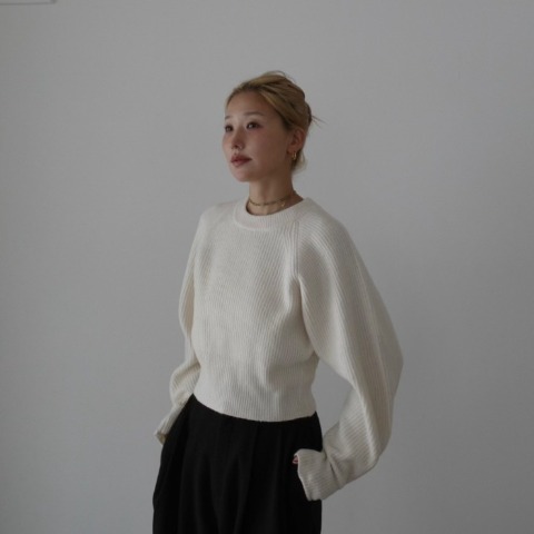レディース　バナナスリーブラグランニットプルオーバー（hideka）