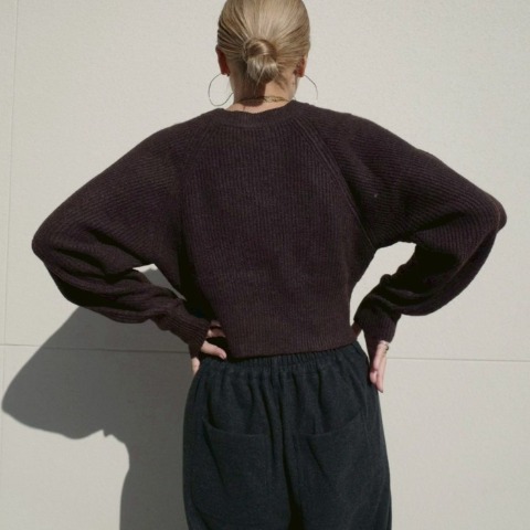 レディース　バナナスリーブラグランニットプルオーバー（hideka）