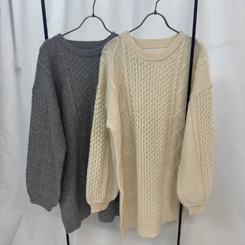 レディース　ケーブルビッグニットプルオーバー（miyu）