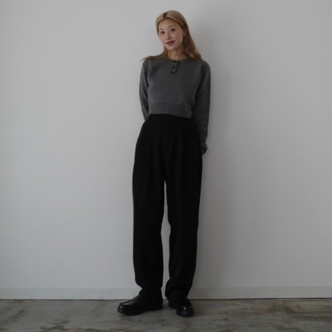 レディース　ヘンリーネックニットプルオーバー（hideka）