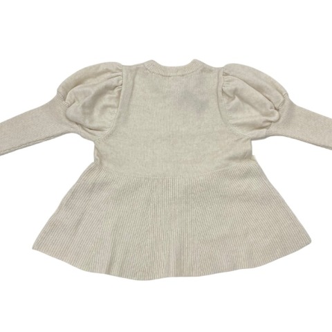 レディース　リボン使いパフスリーブニットプルオーバー(maki)