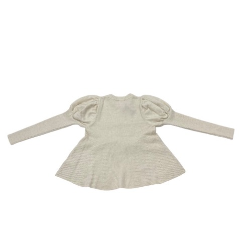 レディース　リボン使いパフスリーブニットプルオーバー(maki)