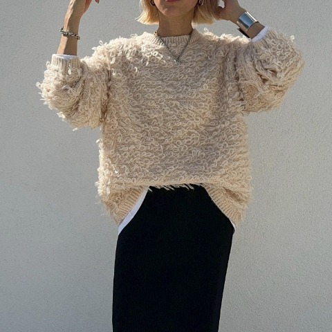 レディース　ループフリンジニットプルオーバー（ANNA）