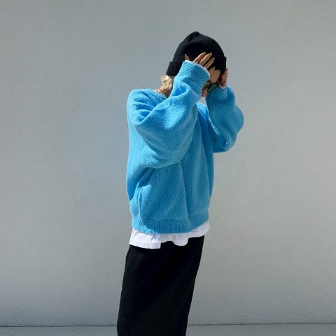 レディース　カラービッグニットプルオーバー（ANNA）