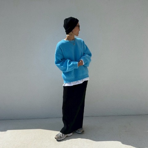 レディース　カラービッグニットプルオーバー（ANNA）