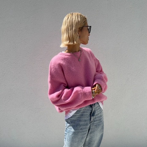 レディース　カラービッグニットプルオーバー（ANNA）