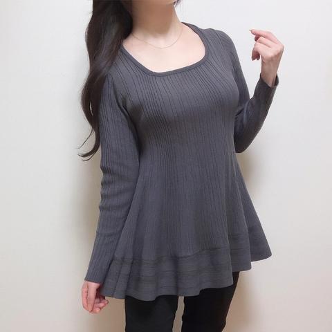 レディース　ペプラムニットプルオーバー（あざと女子）