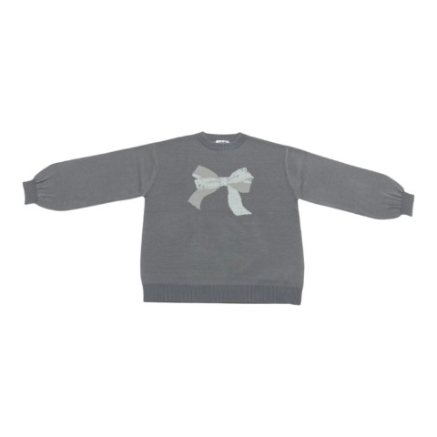 レディース　リボンジャガードニットプルオーバー(maki)