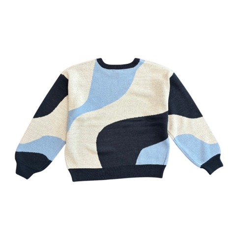 レディース　マーブル柄ニットプルオーバー（pen）