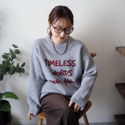 レディース　ロゴ入りニットプルオーバー（Omi）