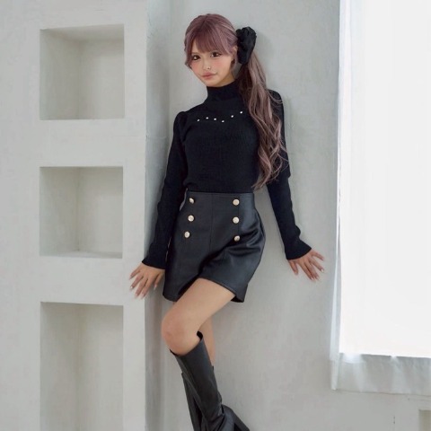 レディース　胸元ビジューニットプルオーバー（今井アンジェリカ）