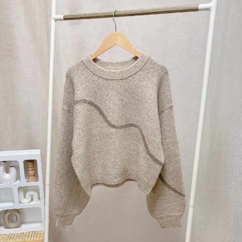 レディース　ニュアンス柄ニットプルオーバー（akane）