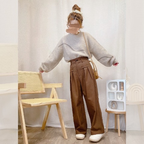 レディース　【低身長さん向け】ニュアンス柄ニットプルオーバー（akane）