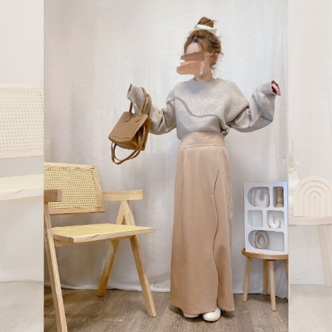 レディース　【低身長さん向け】ニュアンス柄ニットプルオーバー（akane）