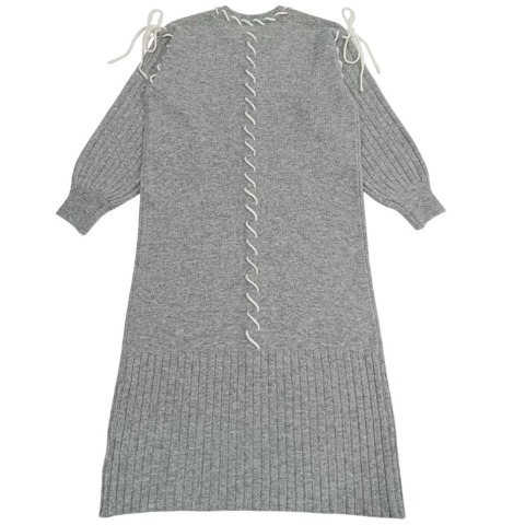 レディース　ステッチ使いニットワンピース（Daaco）