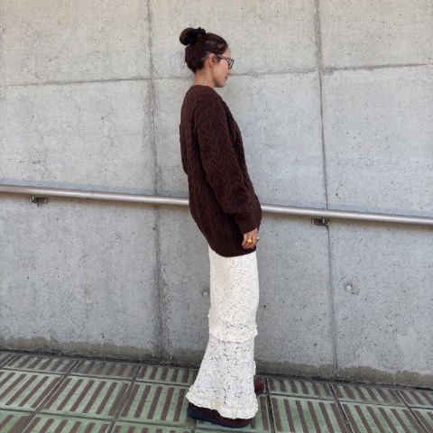 レディース　ケーブルニットプルオーバー（kaoru）