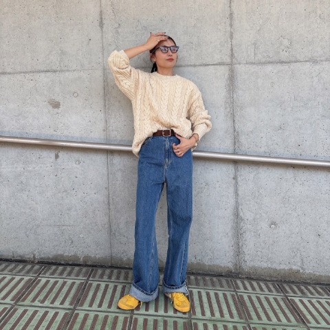 レディース　ケーブルニットプルオーバー（kaoru）