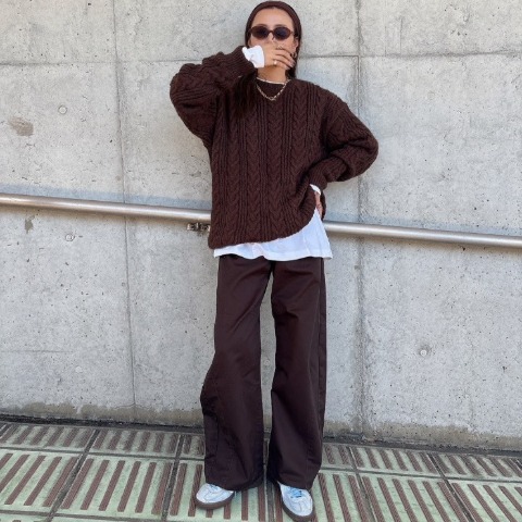 レディース　ケーブルニットプルオーバー（kaoru）