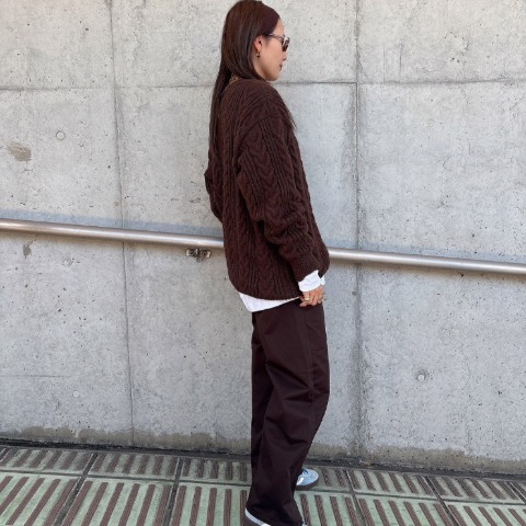 レディース　ケーブルニットプルオーバー（kaoru）