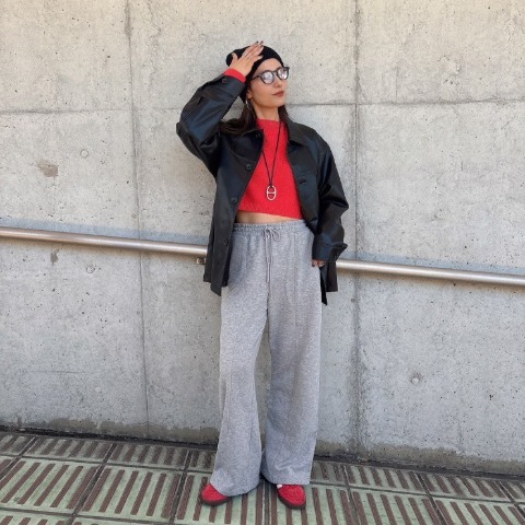レディース　クロップド丈ニットプルオーバー（kaoru）