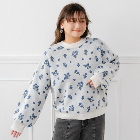 レディース　花柄ニットプルオーバー(yuki×Taiyou)