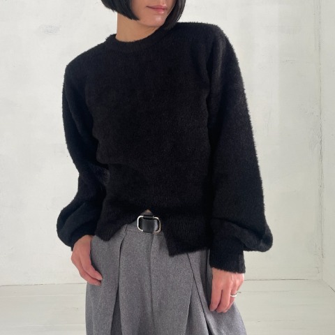 レディース　フェザーヤーン裾スリットニットプルオーバー（natsuki）