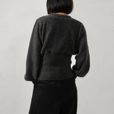 レディース　フェザーヤーン裾スリットニットプルオーバー（natsuki）