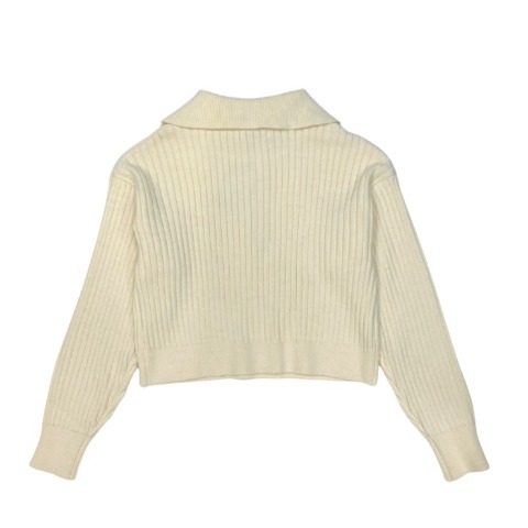 レディース　衿付きハーフZIPニットプルオーバー（natsuki）