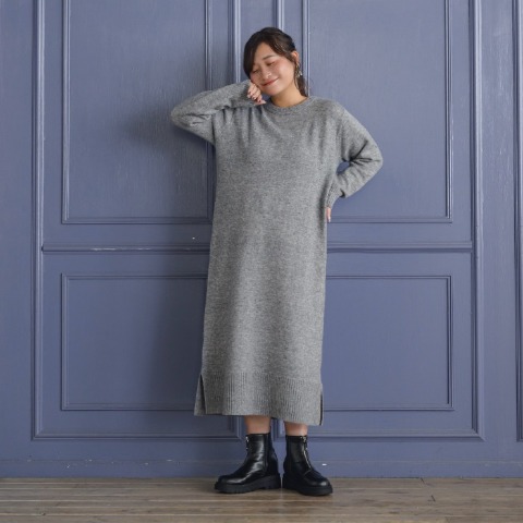 レディース　ベロアビスチェ付きニットワンピース(yuki×Taiyou)