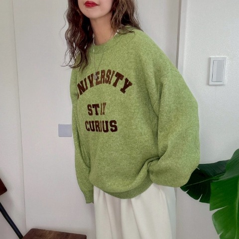 レディース　フロッキーロゴニットプルオーバー（NON）