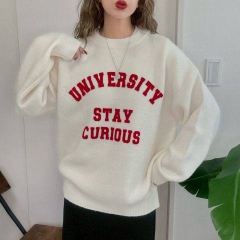 レディース　フロッキーロゴニットプルオーバー（NON）