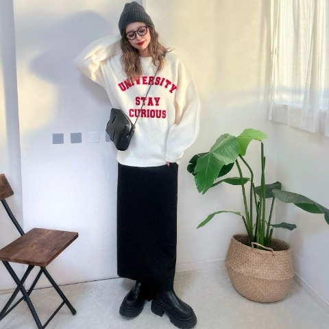 レディース　フロッキーロゴニットプルオーバー（NON）