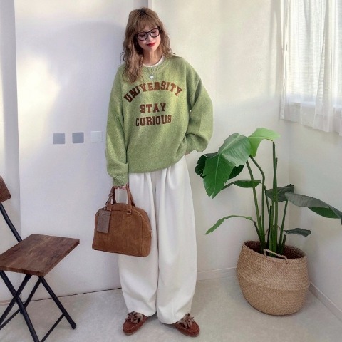 レディース　フロッキーロゴニットプルオーバー（NON）