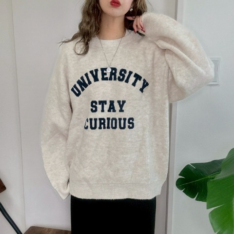 レディース　フロッキーロゴニットプルオーバー（NON）