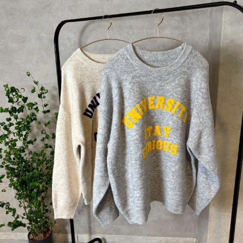 レディース　フロッキーロゴニットプルオーバー（NON）