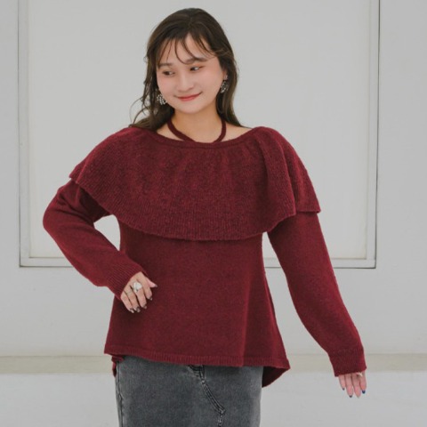 レディース　ケープ襟ニットプルオーバー(yuki×Taiyou)