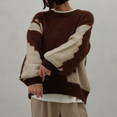 レディース　ニュアンス柄ニットプルオーバー（natsuki）