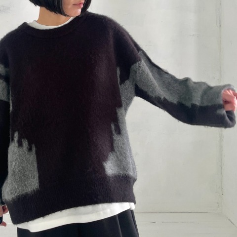 レディース　ニュアンス柄ニットプルオーバー（natsuki）