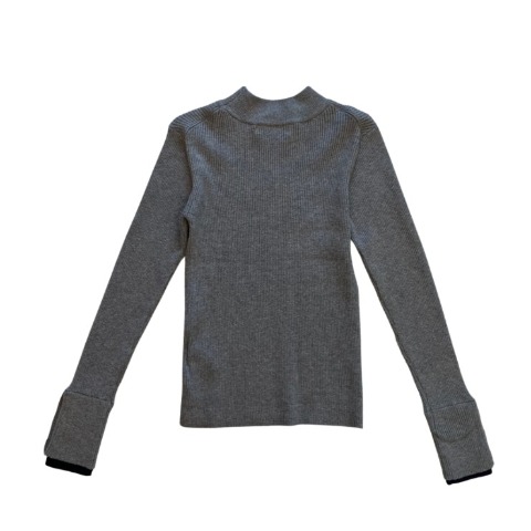 レディース　袖ボタン配色ニットプルオーバー（natsuki）