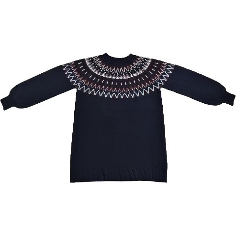 レディース　求心柄ニットワンピース（2PINK）