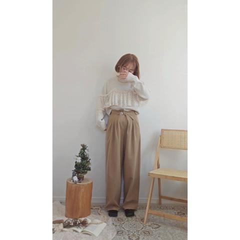 レディース　レースドッキングニットプルオーバー（yuu）