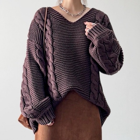 レディース　ハンドニットプルオーバー（yumi）